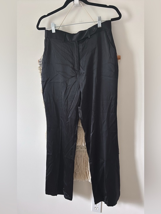 Lilysilk Pants - LILYSILK Silk Straight Leg Dress Pants Black Career Office Size 8 Business